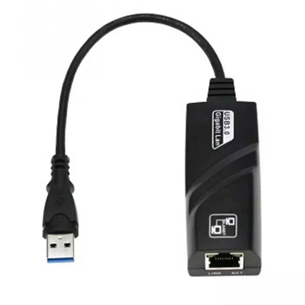 Laptop Accessory Easy Install USB3.0 To RJ45 Transmission Gigabit High Speed Black Plug And Play Computer Fast Network Adapter